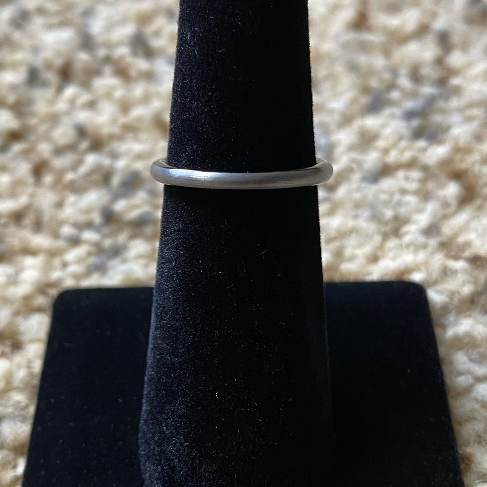 Brushed Silver/Black Tungsten Carbide Ring